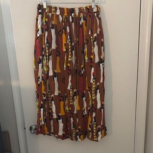 Gypsie Blu Brown Patterned Women's Skirt